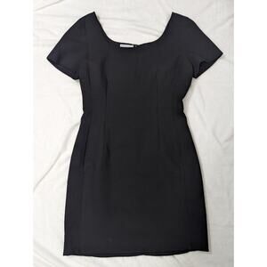 Barneys New York Womens Short Sleeve Solid Midi Dress Black Size 46/12